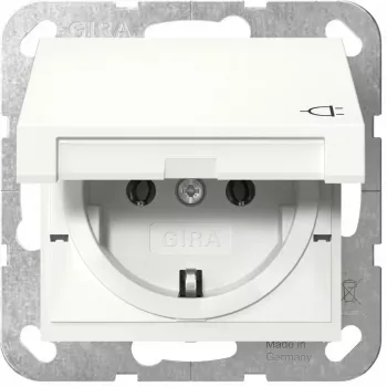 Presa Schuko GIRA System 55, bianco, profondità 29 mm