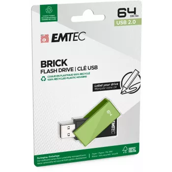 Chiavetta USB Emtec C350 Brick 64 GB USB Type-A nero verde