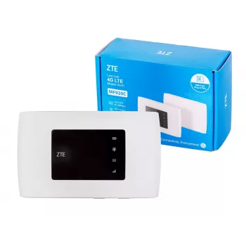 Router per rete mobile ZTE MF920C — LTE 4G (800/900/1800/2100/2600 MHz), WLAN 150 Mbit/s, batteria 2000 mAh, bianco