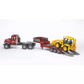 Autotreno giocattolo con accessorio JCB 4CX, BRUDER, modello BR-02813, costruzione in ABS, multicolore