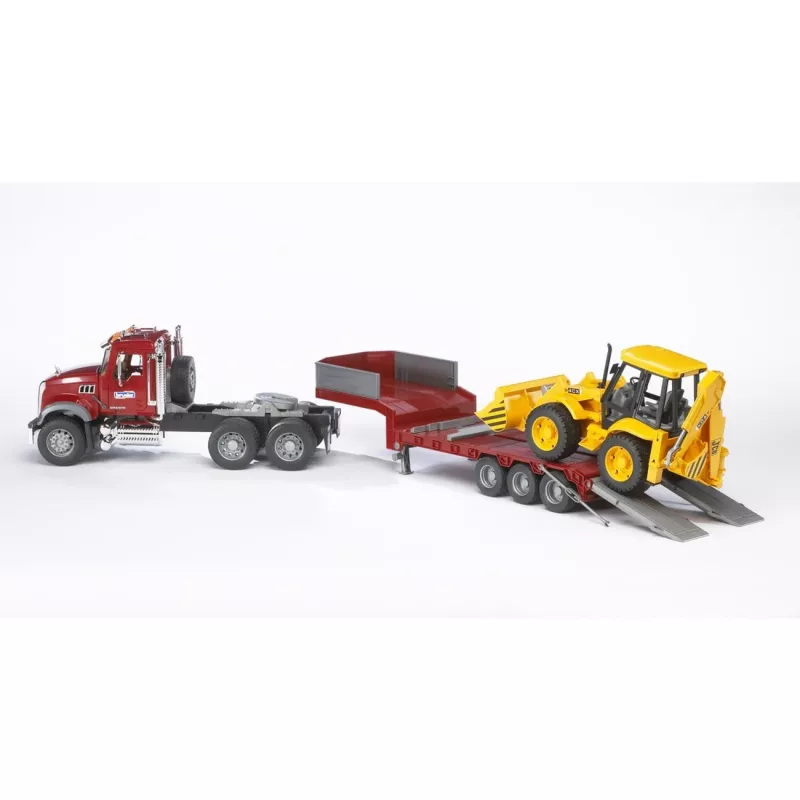 Autotreno giocattolo con accessorio JCB 4CX, BRUDER, modello BR-02813, costruzione in ABS, multicolore