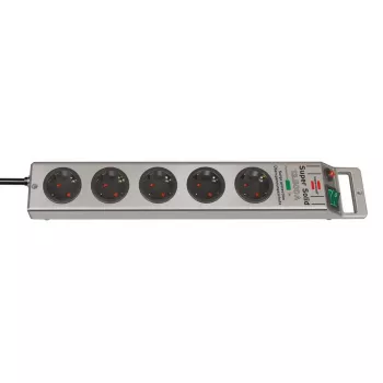 Ciabatta Super-Solid 5 prese (argento, 2,5 metri, protezione sovratensione 13.500A)