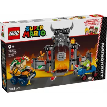 Giocattolo da costruzione set LEGO 72039 Super Mario La fortezza di Bowser con Mario Kart, set di gioco interattivo