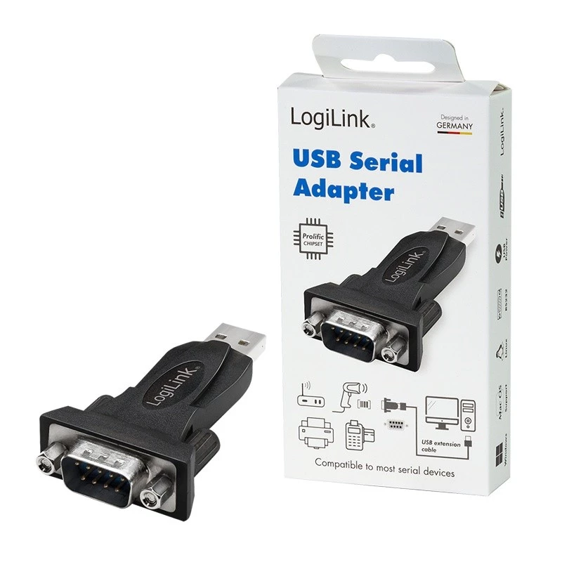 LogiLink AU0002F adattatore RS-232 USB 2.0 connettore maschio nero