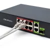 Switch Ethernet QOLTEC 52297 PoE RJ45 con uplink PoE e porta SFP