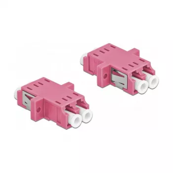 Connettore in fibra ottica LC femmina–femmina DELOCK 86537 OM4, confezione da 2