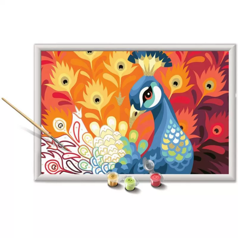 Set di pittura e colata Ravensburger CreArt Proud Peacock — set di pittura