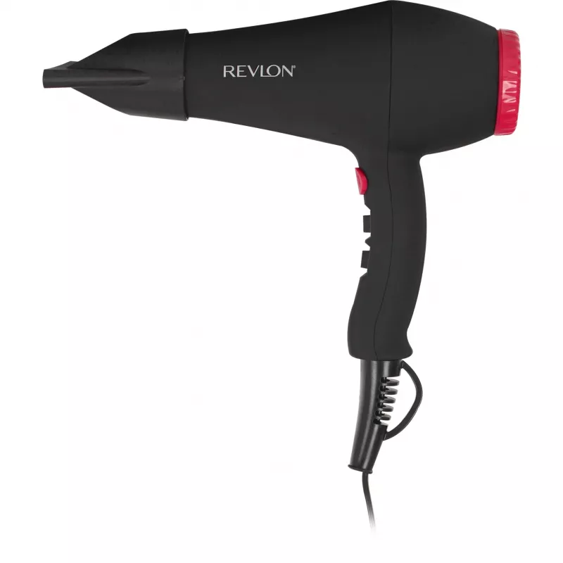 Asciugacapelli REVLON RVDR5251E 2000 W, ionico, 3 livelli di calore, 2 velocità, Cool Shot — Nero/Rosa