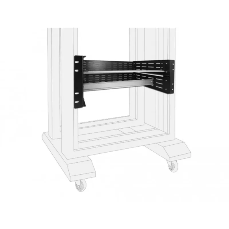 Delock kit di montaggio per guida DIN - montaggio a rack - nero - 4U - 48,3 cm (19