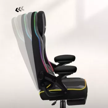 Sedia gaming huzaro HZ-FORCE 4.6 RGB nero mesh — ergonomica, regolabile in altezza, illuminazione RGB, seduta in tessuto, max 130 kg