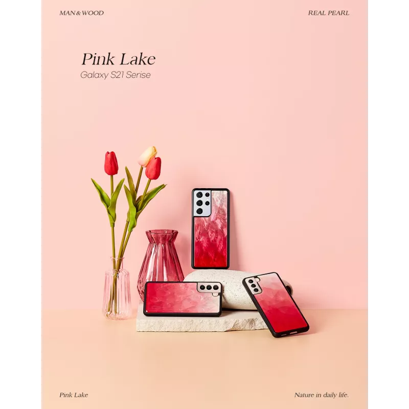 Custodia per smartphone iKins per Samsung Galaxy S21+ — pink lake con dettagli neri