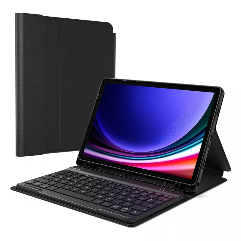 Custodia folio per tablet Inateck N0028_Nero per Galaxy Tab A9+/A9 Plus 27,9 cm (11 pollici) – 3 modalità di supporto, Bluetooth