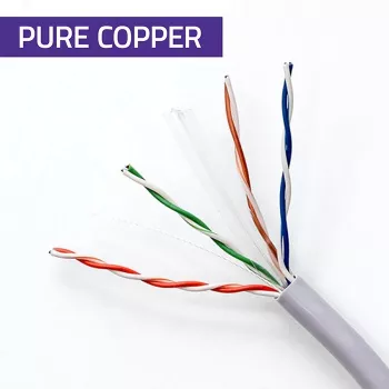 Cavo patch UTP CAT6 rame Cu 100 m grigio – QOLTEC 54560