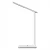 Media-Tech MT222 Leditou lampada da scrivania LED con caricatore wireless Qi da 15 W, orologio, sveglia, termometro, bianca