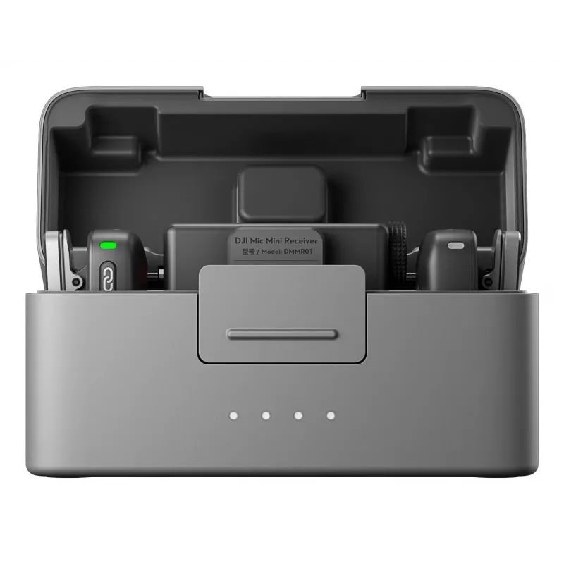 DJI Mic Mini (2 TX + 1 RX + custodia di ricarica) kit microfono wireless - grigio scuro