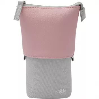 Astuccio morbido WEDO My Butler – tessuto, similpelle, poliestere, 170×80×60 mm, grigio/rosa