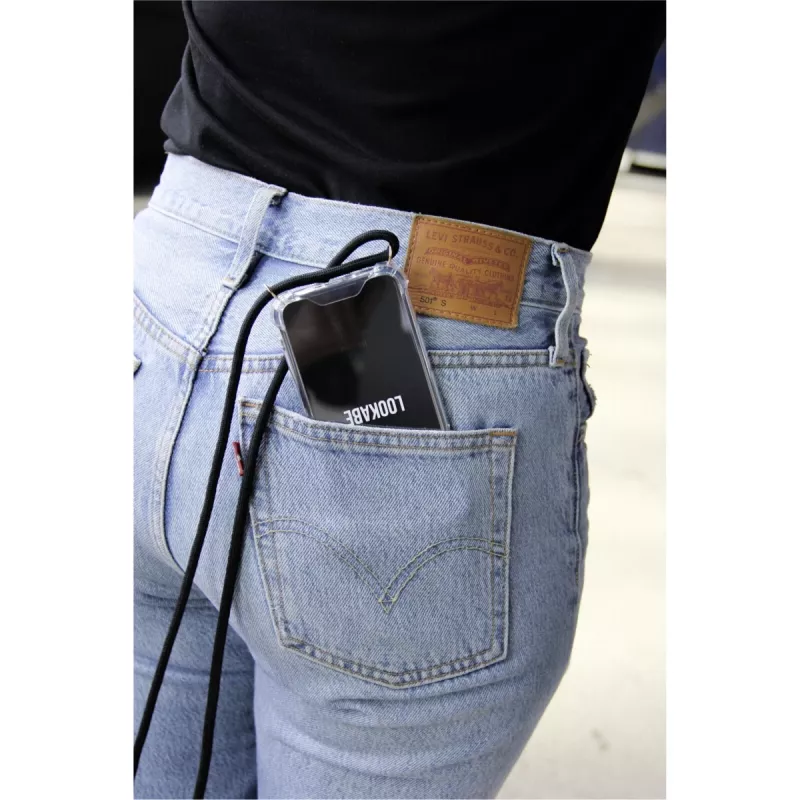 Lookabe custodia per telefono con collana per iPhone XR, oro/nero