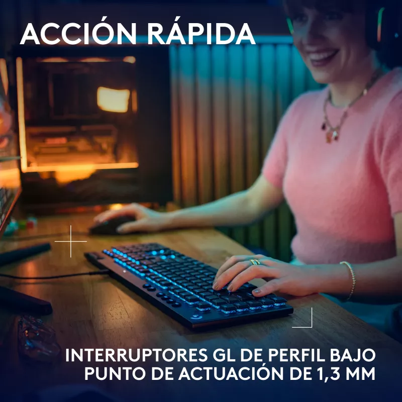 Tastiera meccanica da gaming con filo Logitech G915 X nero con illuminazione RGB