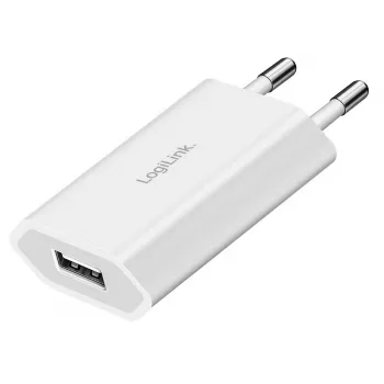 Adattatore da parete USB-A, 5 W, 5 V/1 A, 1x USB-A, bianco
