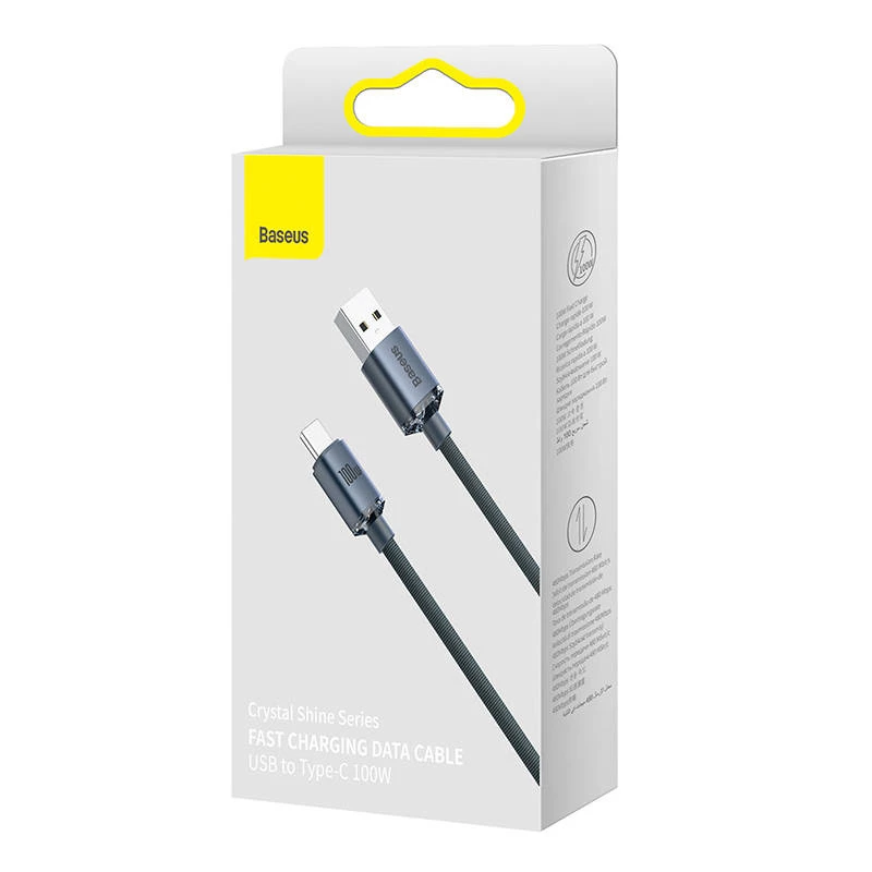 Baseus Crystal Shine Cavo USB a USB-C, 100W, 2m (nero)
