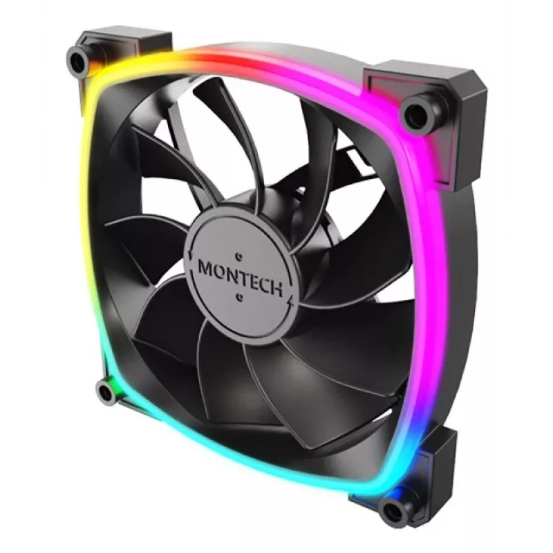 Montech RX120 PWM ventola per case PC 12 cm nero 3 pz.