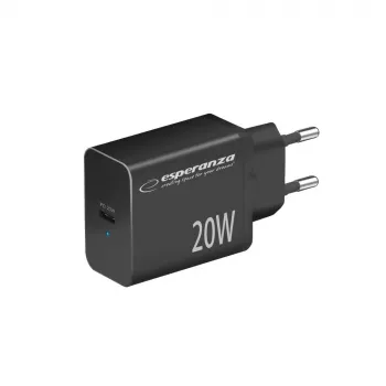 Caricabatterie da rete ESPERANZA EZC104K 20W nero, alimentatore USB per dispositivi portatili