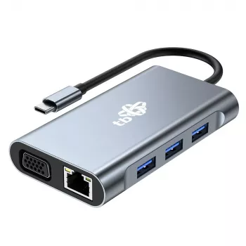 HUB 8in1 adattatore USB C HDMI x2 USB VGA RJ45 PD