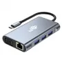 HUB 8in1 adattatore USB C HDMI x2 USB VGA RJ45 PD