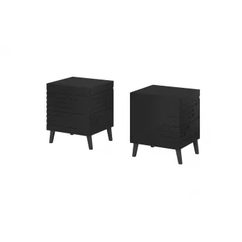 Comodino cama meble NOVA 44x40x52 cm nero opaco — 1 cassetto, telaio 16 mm