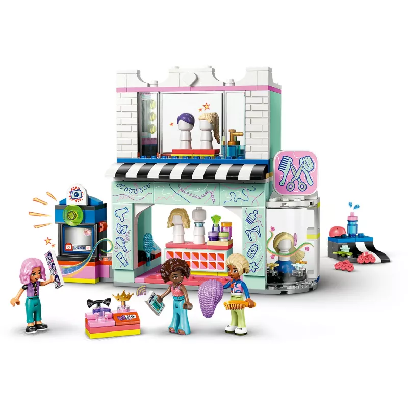LEGO Friends Set di gioco Salone di parrucchiere e negozio di decorazioni 42662 – mini bambole, scena del salone, accessori
