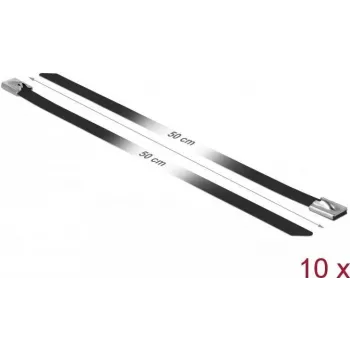 Fascetta DeLOCK 18816 acciaio nero 500mm 10 pz.