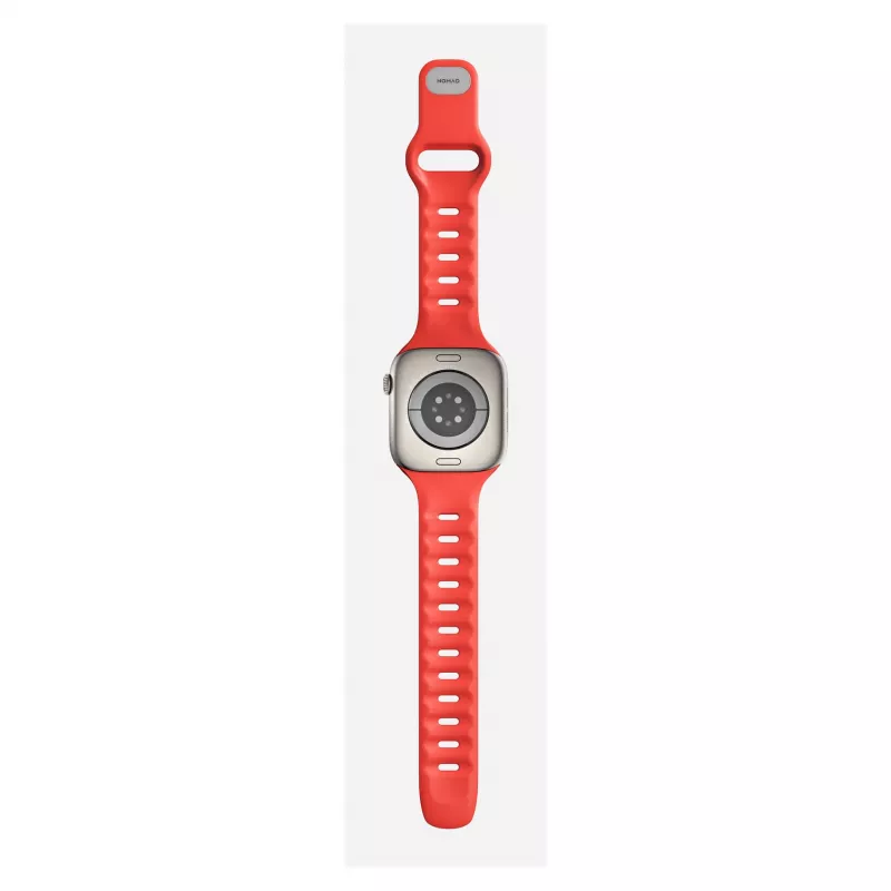 Cinturino Nomad Tempo — gomma rossa, larghezza 18 mm, per polsi 135–175 mm