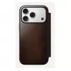 Custodia per smartphone Nomad Modern Leather Folio per iPhone 17 Pro, pelle/alluminio, 16 cm (6,3 pollici) marrone, 4 scomparti per carte