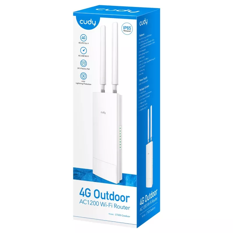Cudy LT500 router wireless Fast Ethernet dual-band (2,4 GHz / 5 GHz) 4G bianco