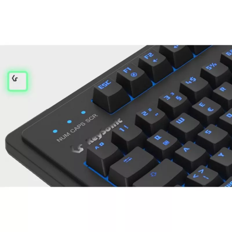 Tastiera meccanica full-size con filo KeySonic KSK-8202ELU-T (DE) — USB, layout tedesco, nero