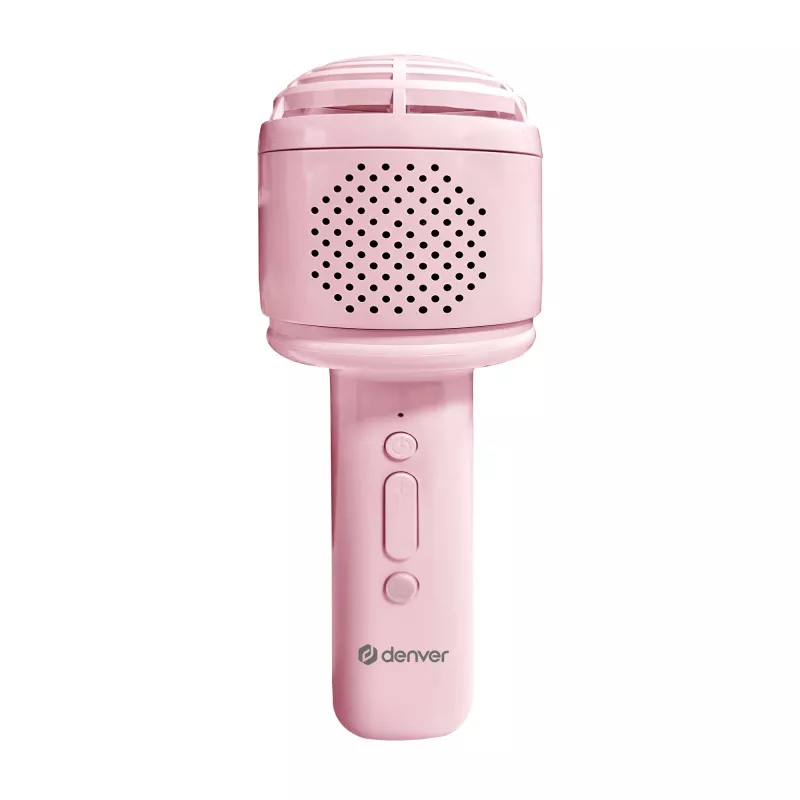 Microfono Denver KMS-30 rosa microfono con altoparlante BT per karaoke