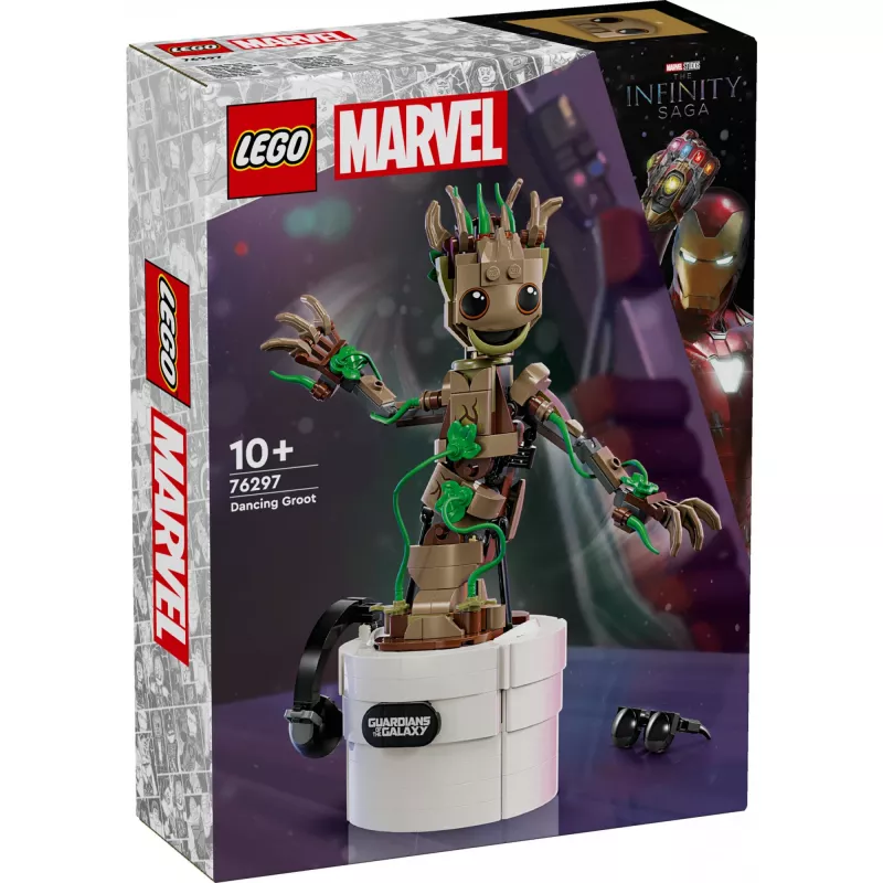 LEGO Marvel Dancing Groot figura action animata da costruire – personaggio Guardiani della Galassia – set di gioco interattivo azionato a mano per bambini – supereroe