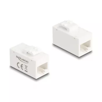 Delock 90639 modulo Keystone RJ45 femmina a RJ45 femmina, Cat.6A UTP, bianco