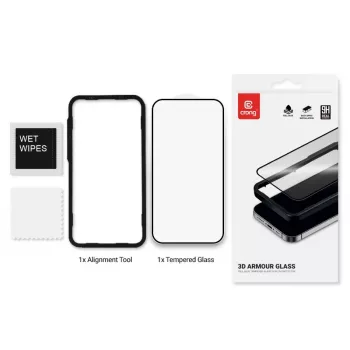 Pellicola protettiva in vetro temperato Crong 9H Full Glue per iPhone 16/15