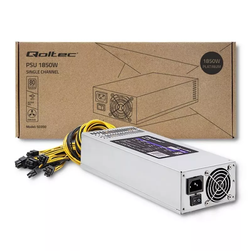 Alimentatore Qoltec 50350 1850W PCI-E | 80 Plus Platinum | Gaming Miner