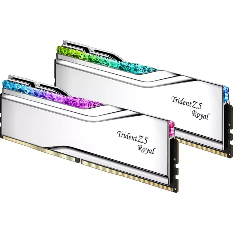 DIMM 32 GB DDR5-6000, memoria RAM argento, F5-6000J2836G16GX2-TR5S, Trident Z5 Royal RGB Silver, INTEL XMP