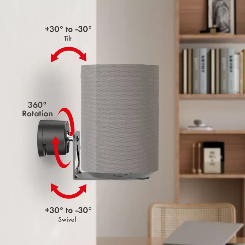 Supporto da parete MACLEAN MC-495 per 2x diffusori Sonos ERA, angolo regolabile, robusto