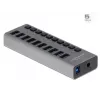Hub USB esterno 5 Gbps DeLOCK con 10 porte + interruttore