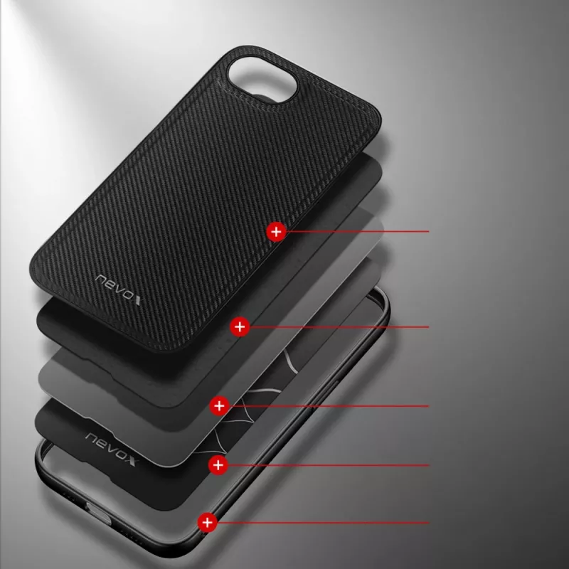 Cover Nevox 2499 custodia per cellulare nero per iPhone 16e 15,5 cm