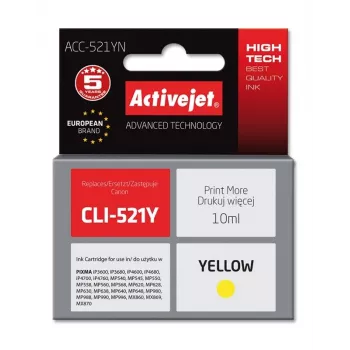 Cartuccia d'inchiostro compatibile ACC-521YN giallo per Canon CLI-521Y resa alta (XL) 10 ml