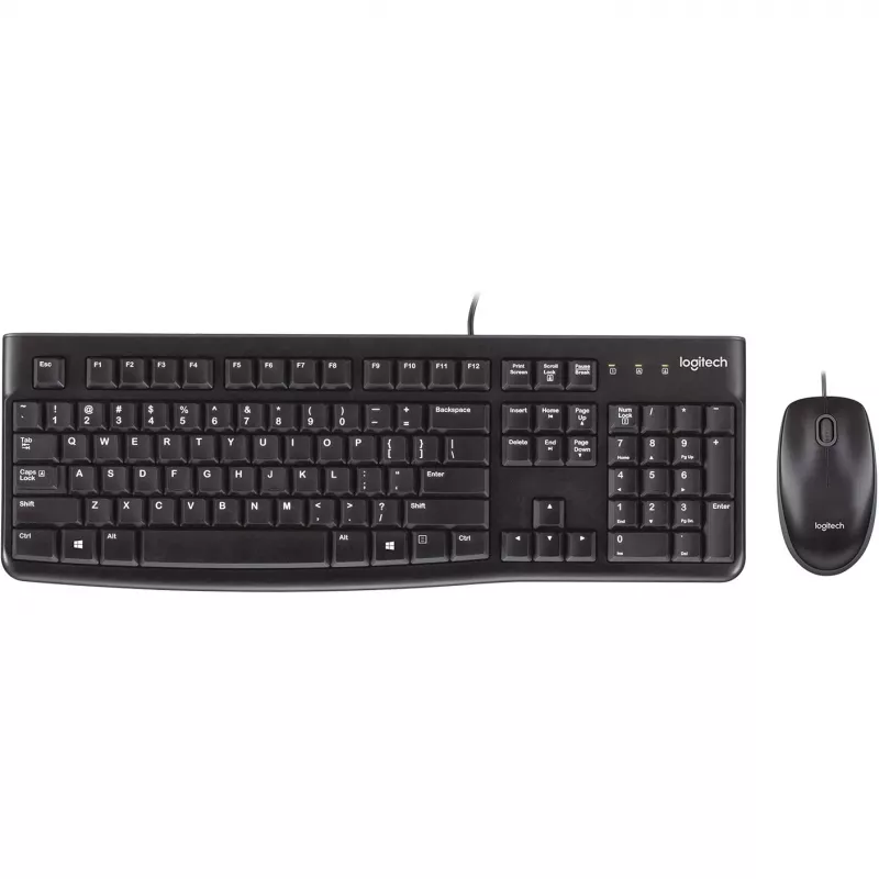 Desktop MK120, con filo, USB, QWERTZ, nero, mouse incluso