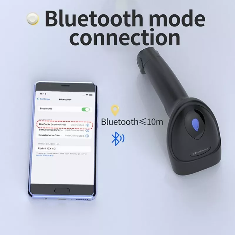 Lettore di codici a barre QOLTEC 50880 1D/2D USB — scanner palmare con interfaccia USB