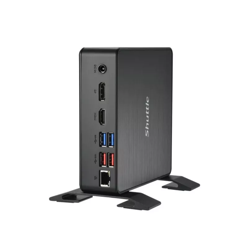Shuttle XPC Nano PC NC40U5, Intel Core i5-1235U, 1x HDMI, 1x DP, 1x USB-C/DP, 6x USB3.2, 1x alloggiamento 2,5 inch, 2x M.2, 1x LAN, RAID, funzionamento continuo 24/7, incl. VESA e supporto