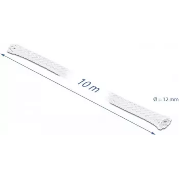 Guaina intrecciata DeLOCK 20804 10 m x 12 mm bianco