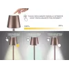 Lampada da tavolo ricaricabile Beper P201UTP103, interruttore touch, 2 W